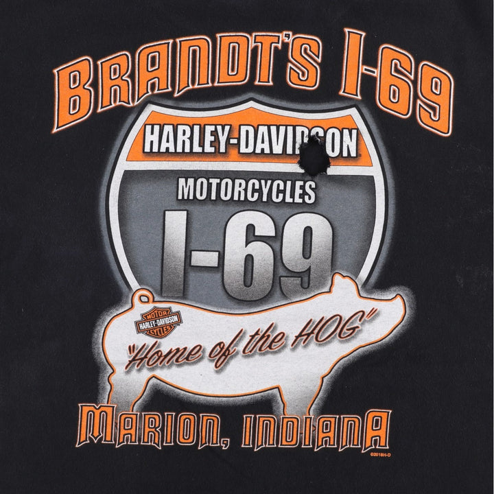 Harley-Davidson Motorcycle Bike T-shirt, Men's Size L unclear black type Vintage Second Hand