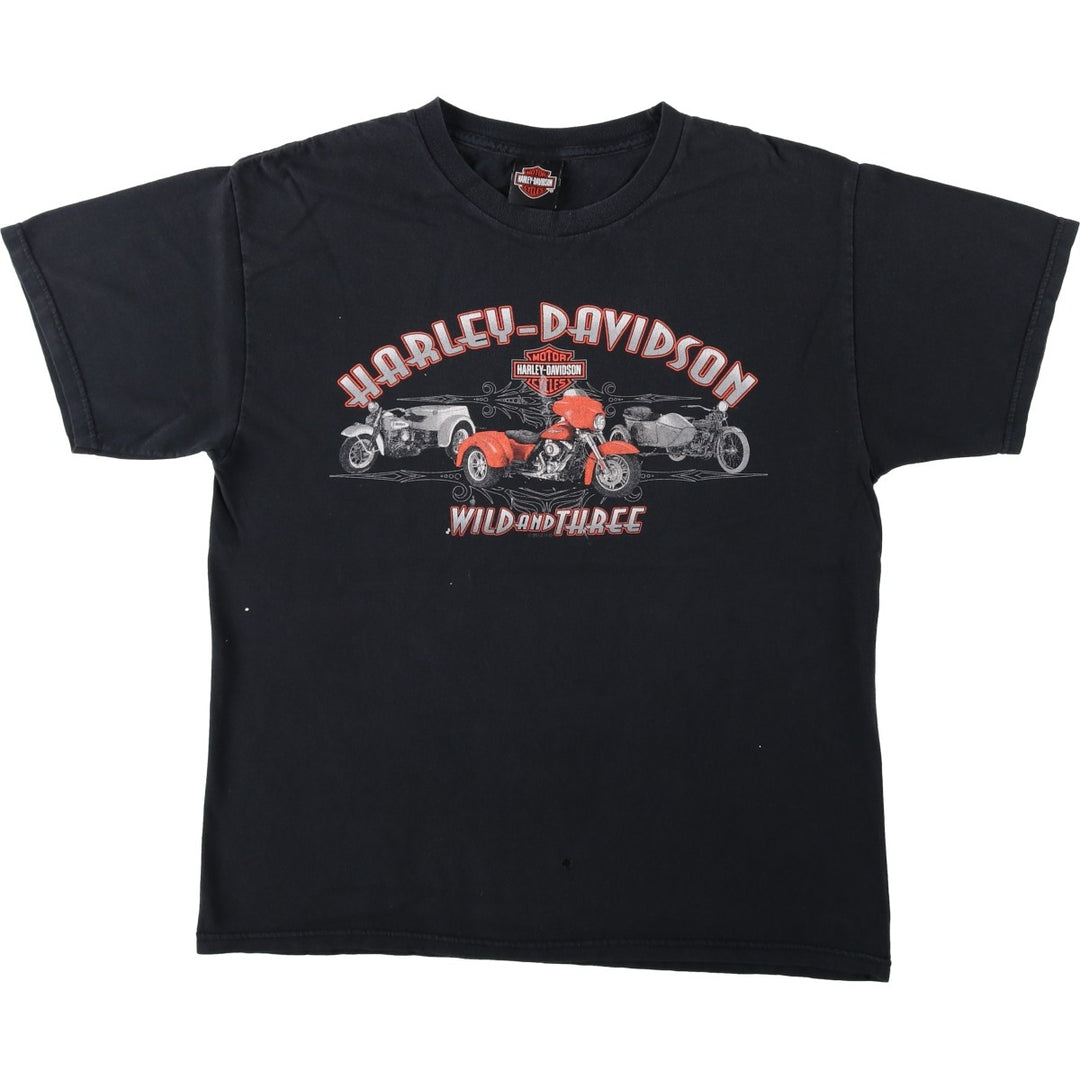 Harley-Davidson Motorcycle Bike T-shirt, Men's Size L cotton black type Vintage Second Hand
