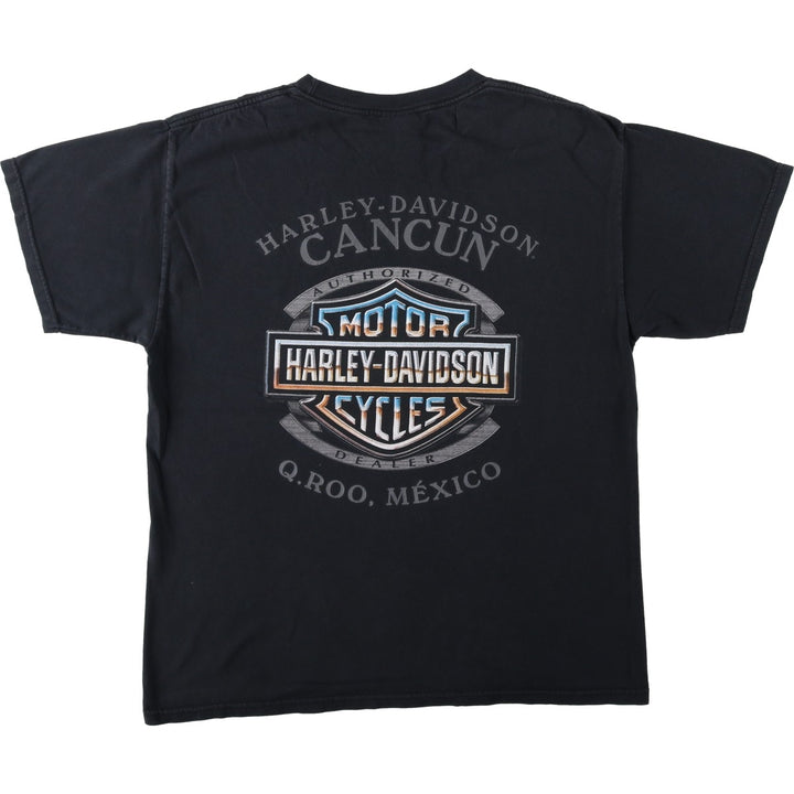 Harley-Davidson Motorcycle Bike T-shirt, Men's Size L cotton black type Vintage Second Hand