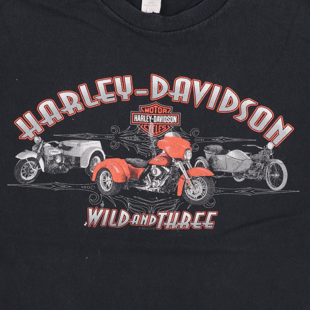 Harley-Davidson Motorcycle Bike T-shirt, Men's Size L cotton black type Vintage Second Hand