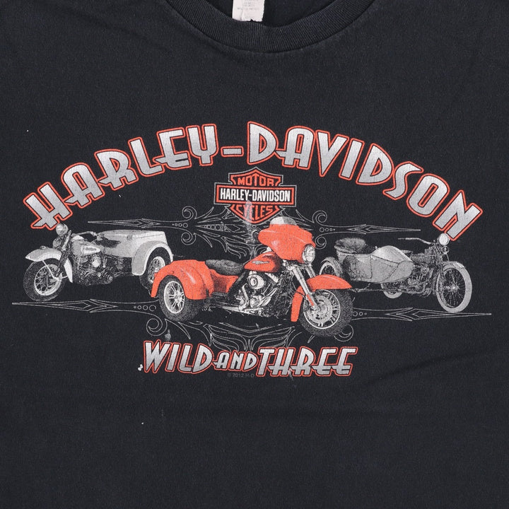 Harley-Davidson Motorcycle Bike T-shirt, Men's Size L cotton black type Vintage Second Hand