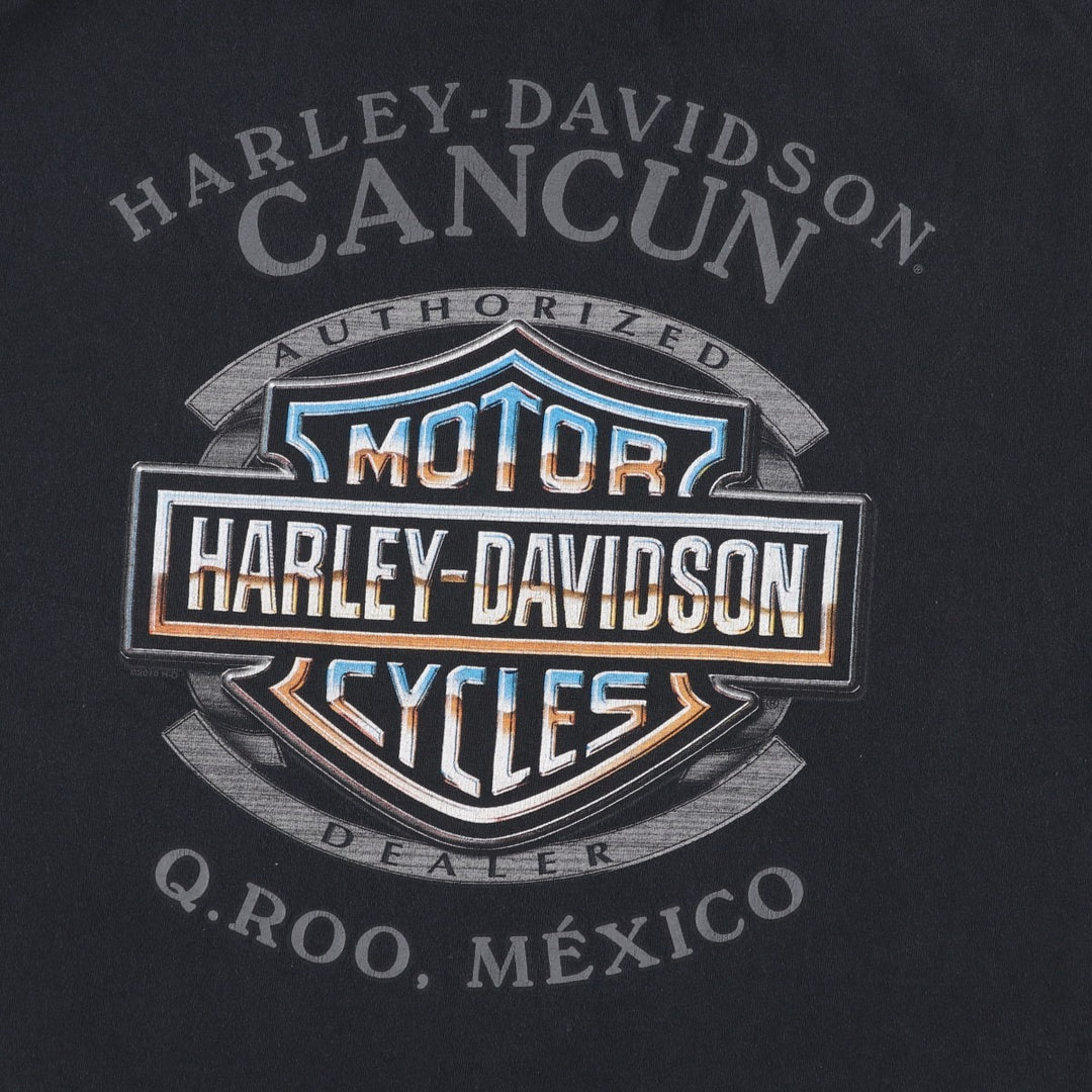 Harley-Davidson Motorcycle Bike T-shirt, Men's Size L cotton black type Vintage Second Hand