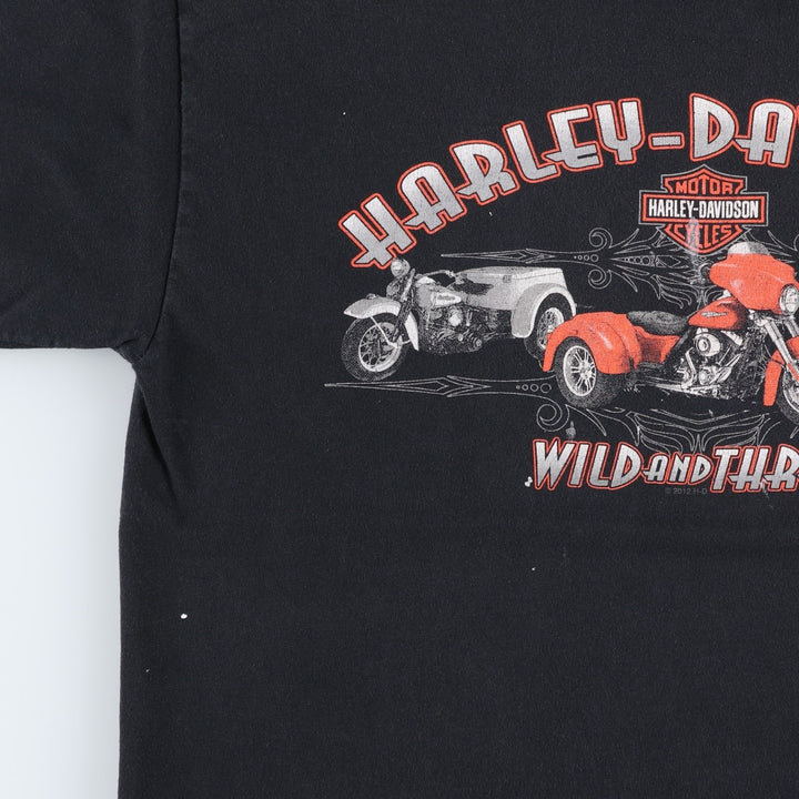 Harley-Davidson Motorcycle Bike T-shirt, Men's Size L cotton black type Vintage Second Hand