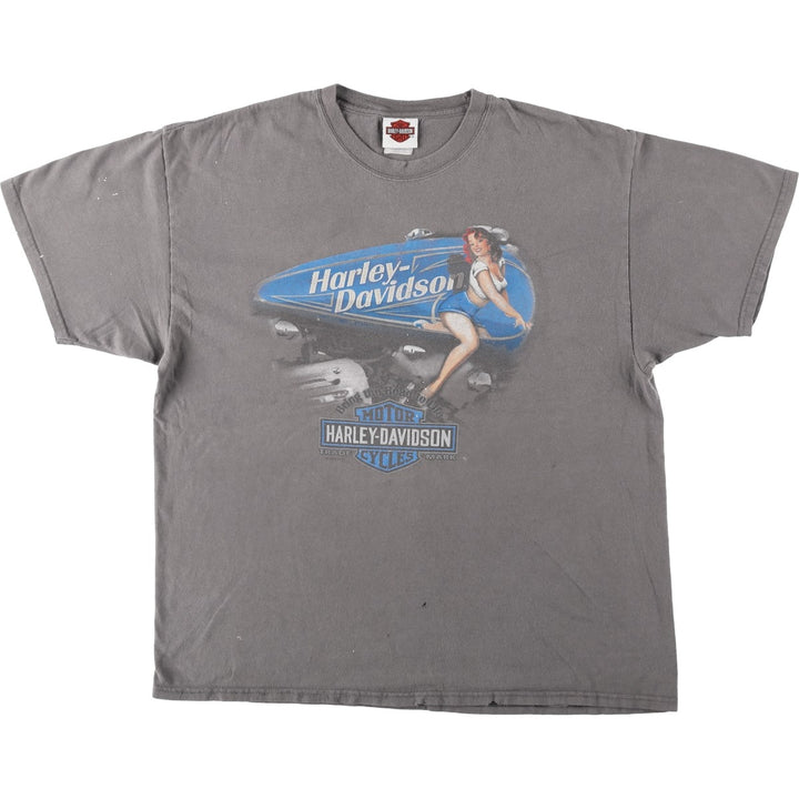 Harley-Davidson Pin-up Girl Motorcycle Bike T-shirt, Men's XL cotton gray type Vintage Second Hand