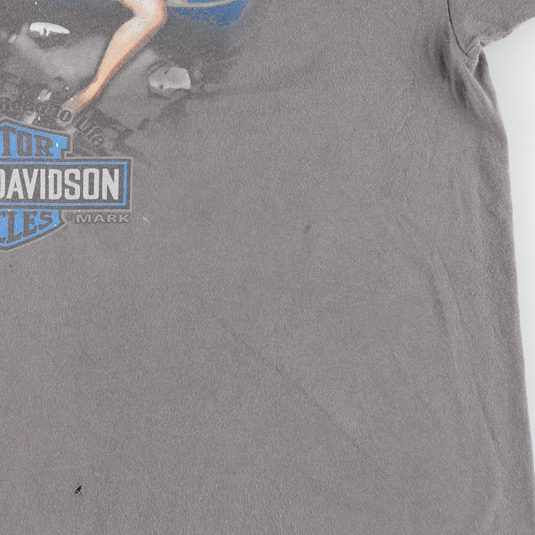 Harley-Davidson Pin-up Girl Motorcycle Bike T-shirt, Men's XL cotton gray type Vintage Second Hand