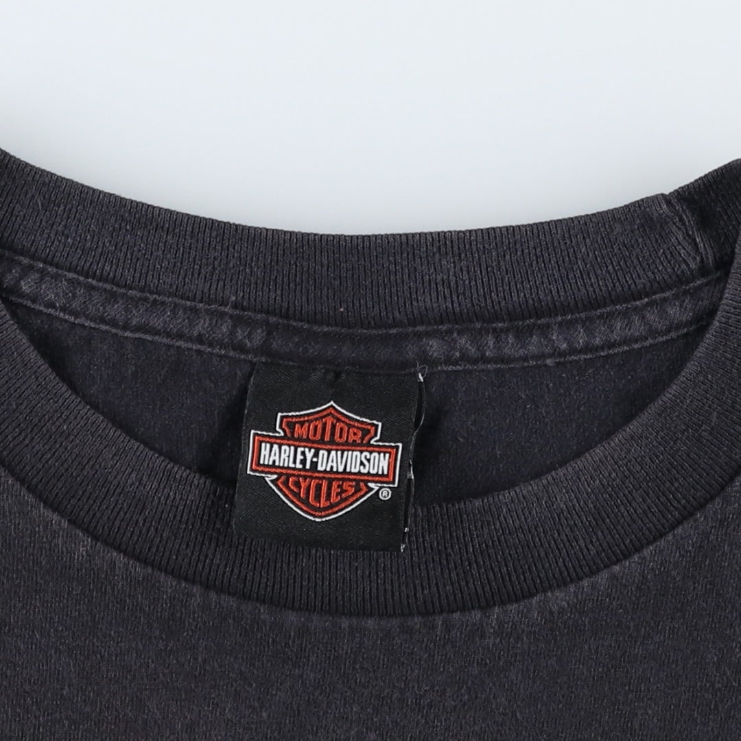 Harley-Davidson Skull Pattern Motorcycle Bike T-shirt Men's XXL cotton black type Vintage Second Hand
