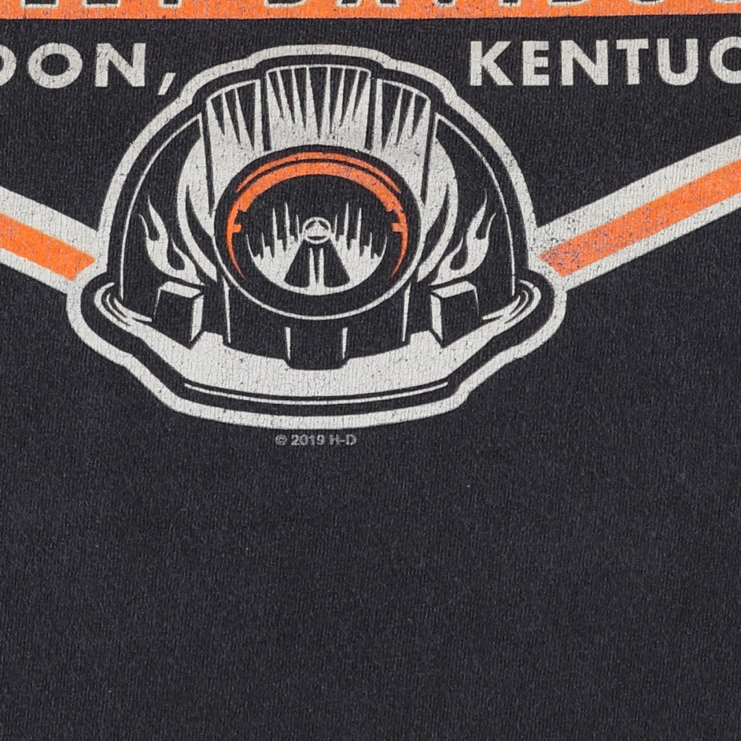 Harley-Davidson Skull Pattern Motorcycle Bike T-shirt Men's XXL cotton black type Vintage Second Hand