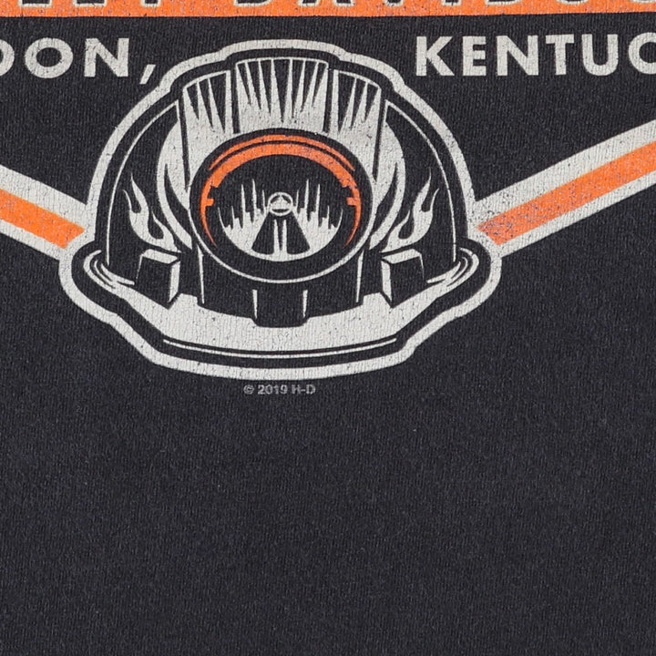 Harley-Davidson Skull Pattern Motorcycle Bike T-shirt Men's XXL cotton black type Vintage Second Hand