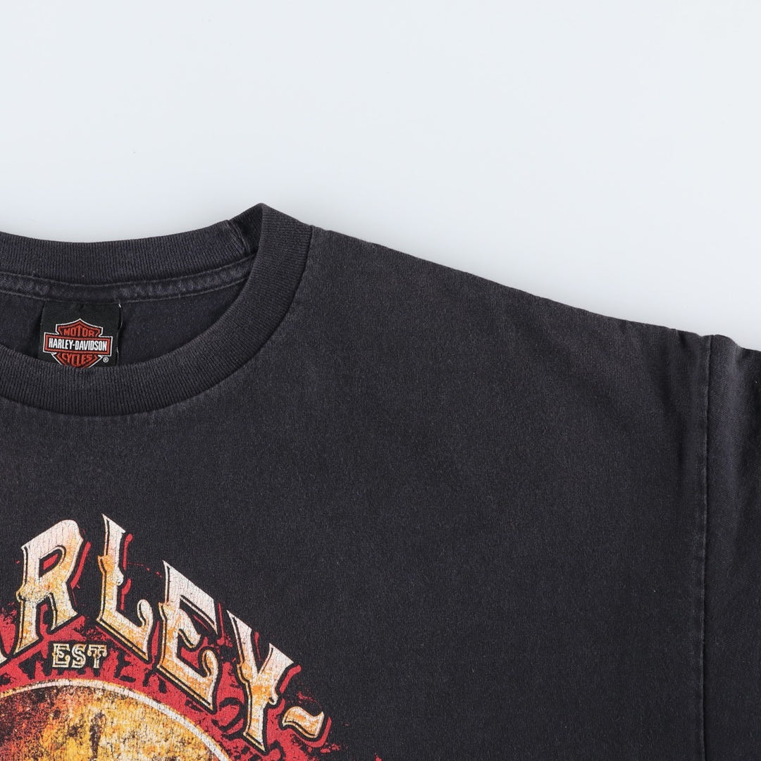 Harley-Davidson Skull Pattern Motorcycle Bike T-shirt Men's XXL cotton black type Vintage Second Hand