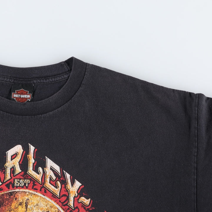 Harley-Davidson Skull Pattern Motorcycle Bike T-shirt Men's XXL cotton black type Vintage Second Hand