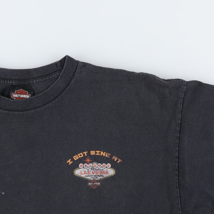 Harley-Davidson Pin-up Girl Motorcycle Bike T-shirt, Men's XXL unclear black type Vintage Second Hand