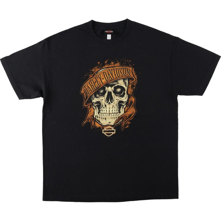 Harley-Davidson Skull Pattern Motorcycle Bike T-shirt Men's XL cotton black type Vintage Second Hand