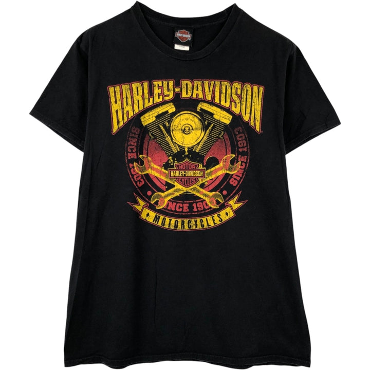 Harley-Davidson Pin-up Girl Motorcycle Bike T-shirt, Men's L size cotton black type Vintage Second Hand