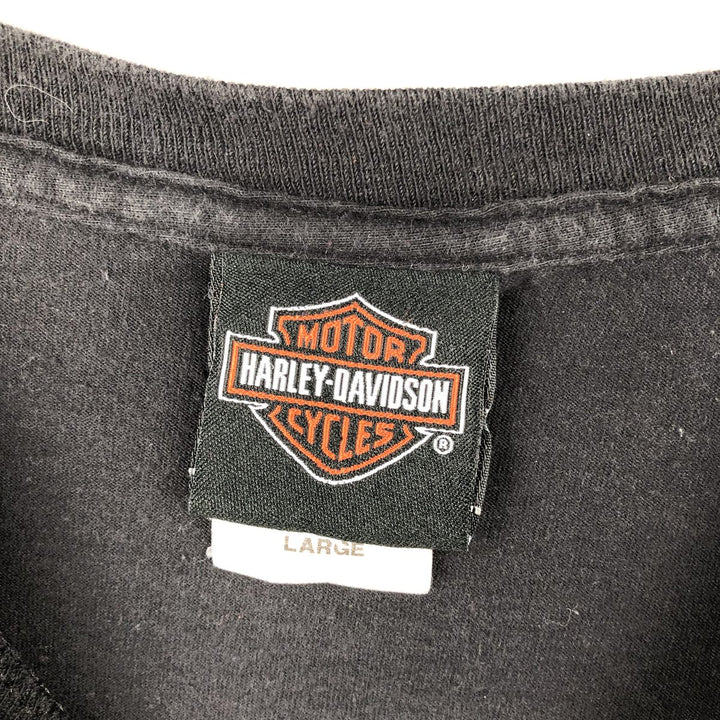 Harley-Davidson Pin-up Girl Motorcycle Bike T-shirt, Men's L size cotton black type Vintage Second Hand