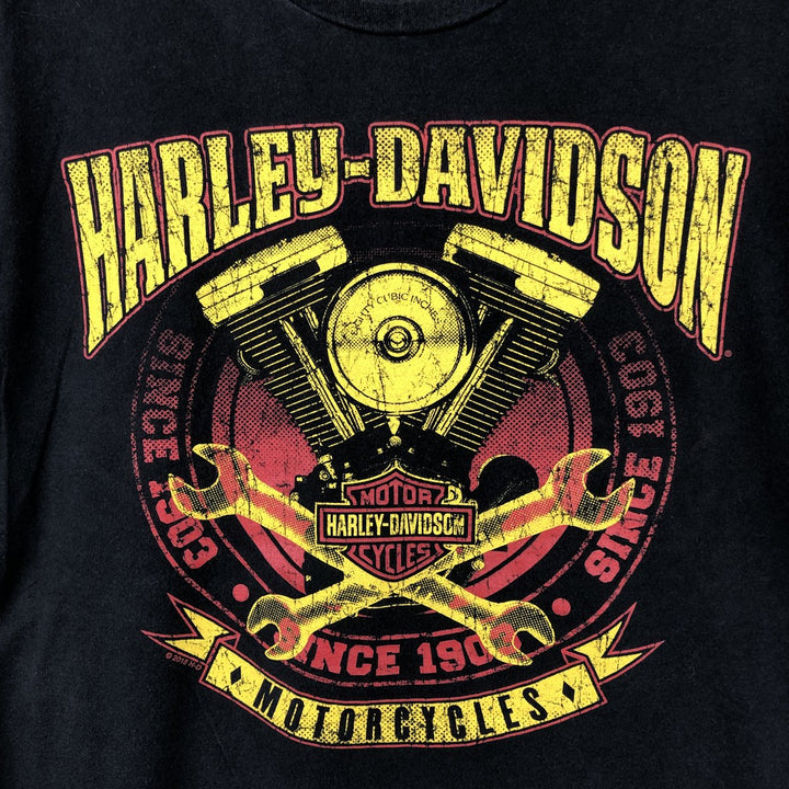 Harley-Davidson Pin-up Girl Motorcycle Bike T-shirt, Men's L size cotton black type Vintage Second Hand