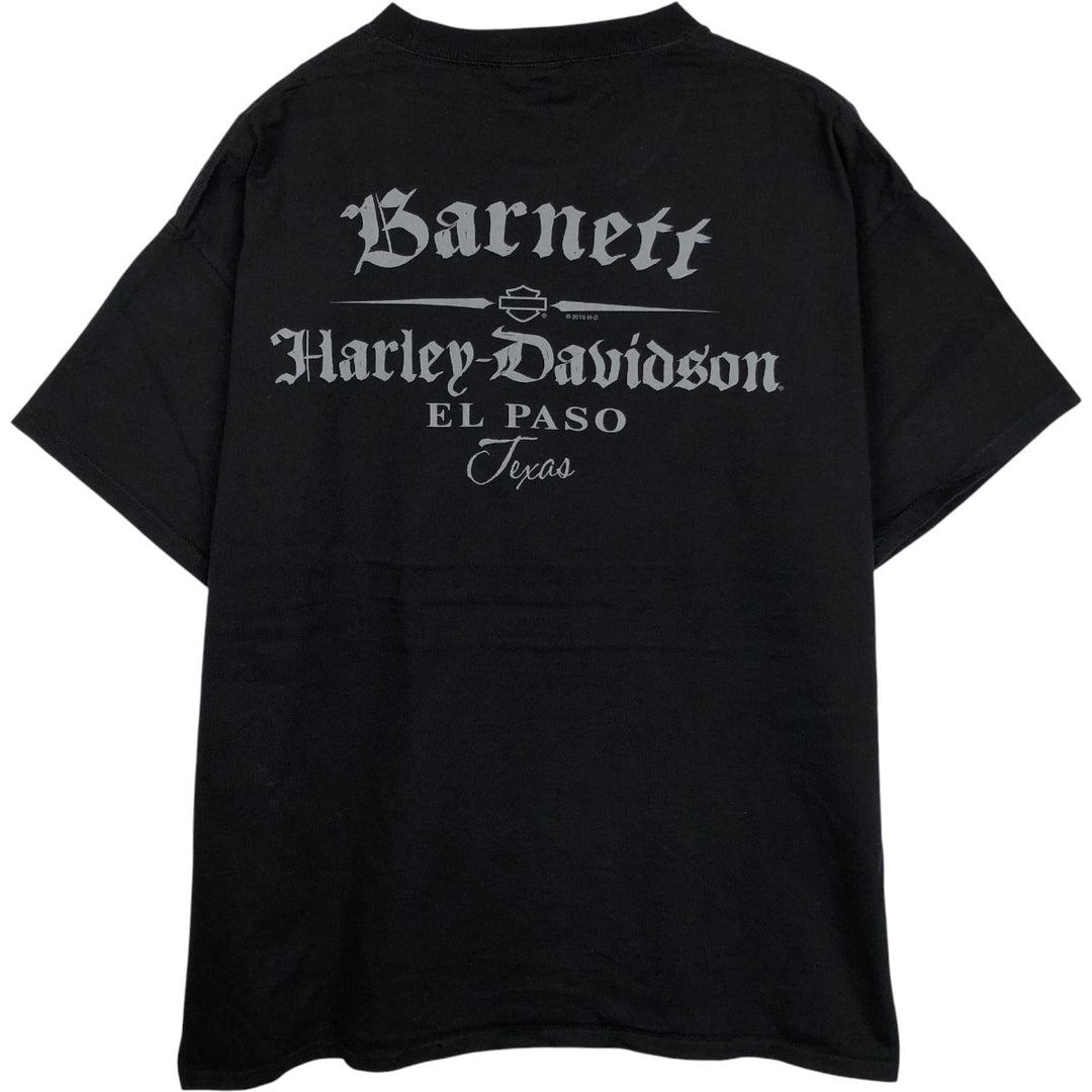 Harley-Davidson Skull Pattern with Wings, Motorcycle T-Shirt, Men's, Size XL cotton black type Vintage Second Hand