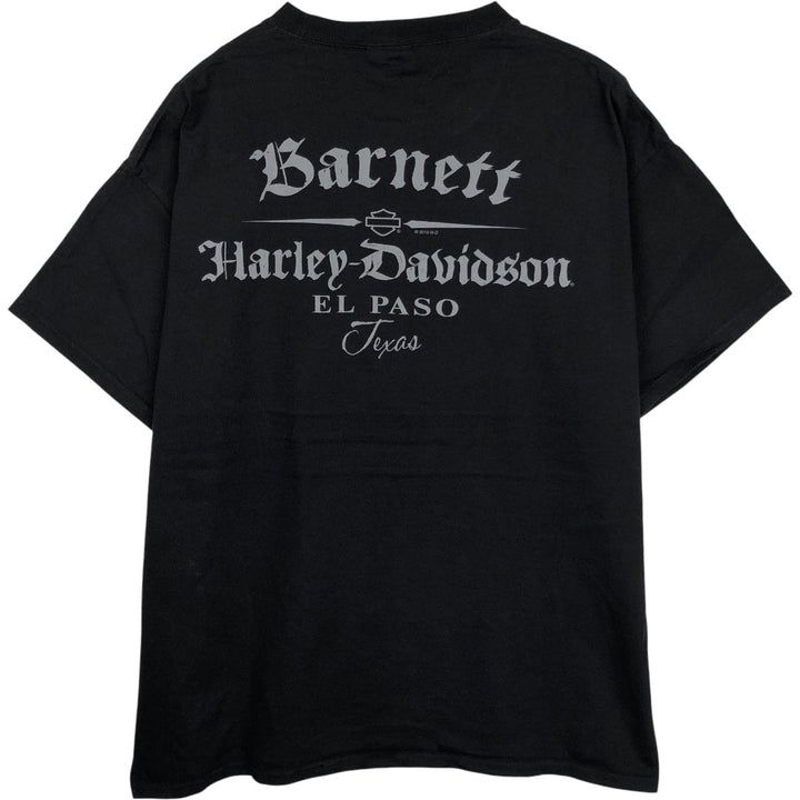 Harley-Davidson Skull Pattern with Wings, Motorcycle T-Shirt, Men's, Size XL cotton black type Vintage Second Hand