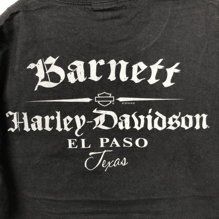 Harley-Davidson Skull Pattern with Wings, Motorcycle T-Shirt, Men's, Size XL cotton black type Vintage Second Hand