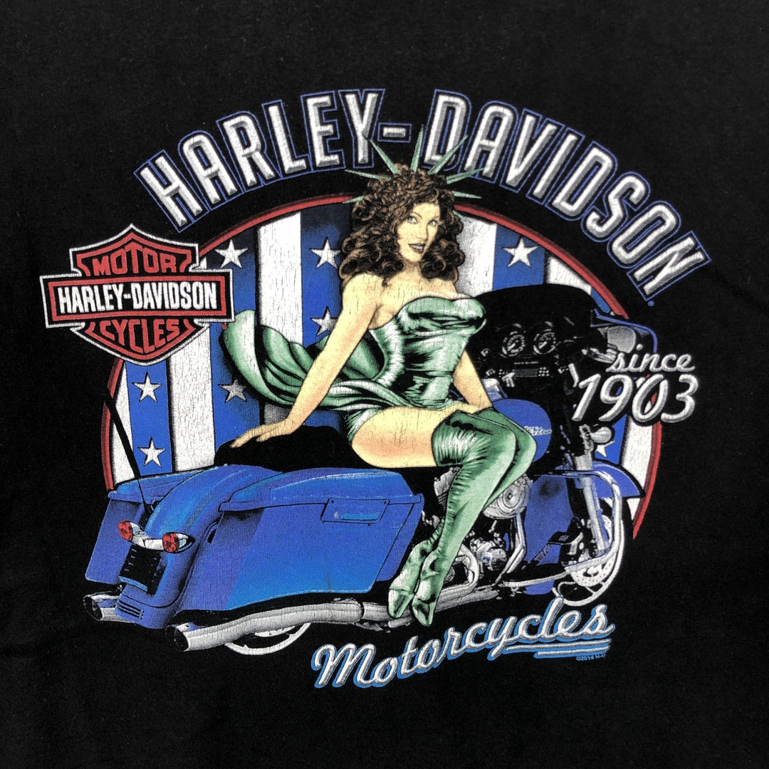 Harley-Davidson Pin-up Girl Motorcycle Bike T-shirt, Men's XL cotton black type Vintage Second Hand