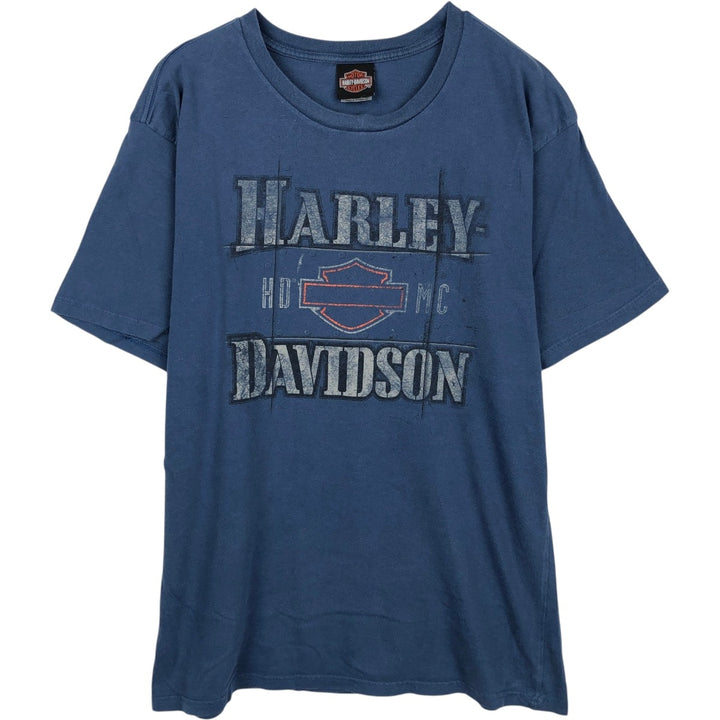 Harley-Davidson Skull Pattern Motorcycle Bike T-shirt Men's XL cotton blue type Vintage Second Hand