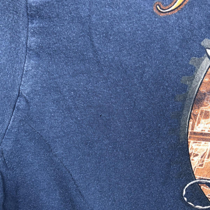 Harley-Davidson Skull Pattern Motorcycle Bike T-shirt Men's XL cotton blue type Vintage Second Hand