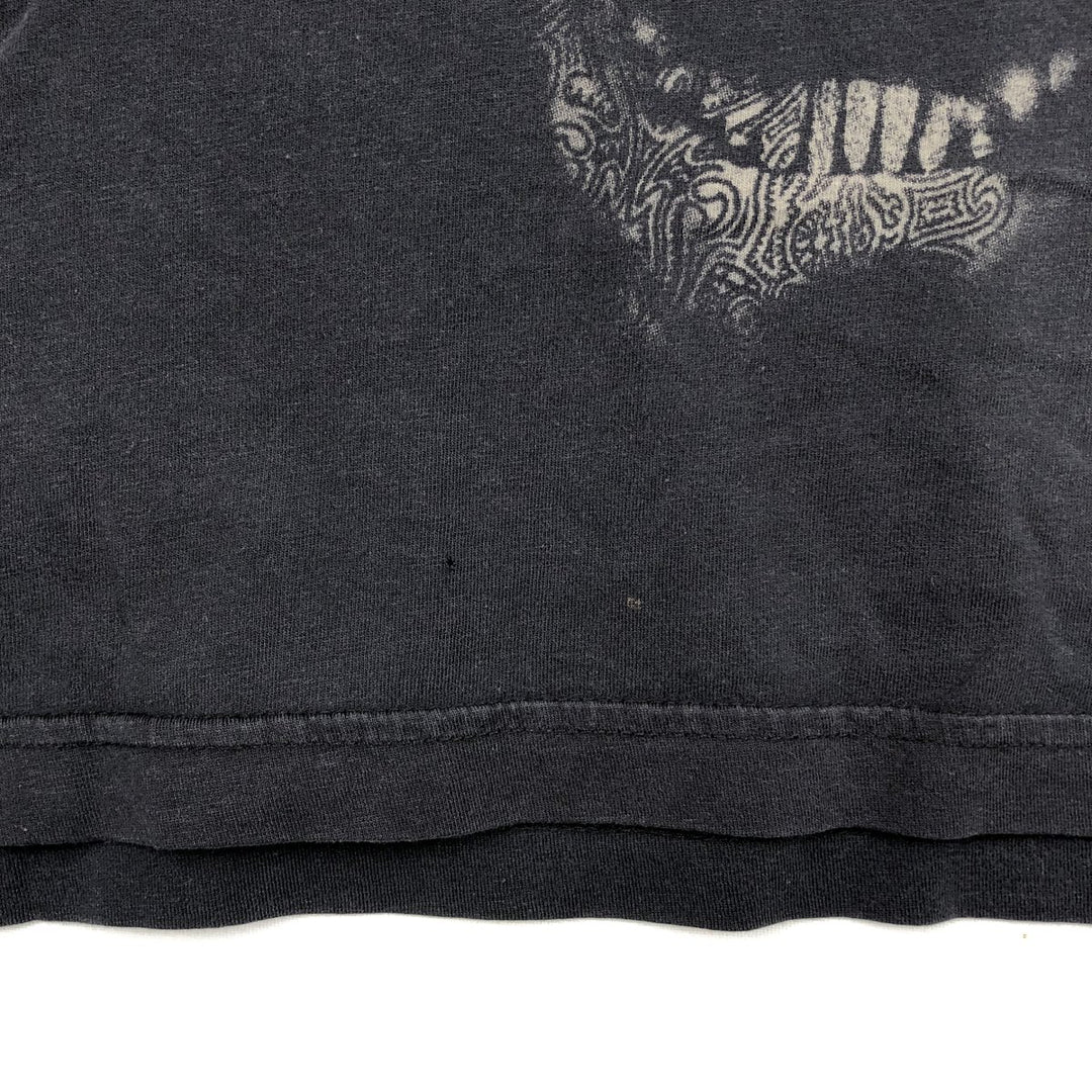 Harley-Davidson Skull Pattern All-Over Print Skull Wing Motorcycle Bike T-Shirt, Men's Size XL (approx.) cotton black type Vintage Second Hand