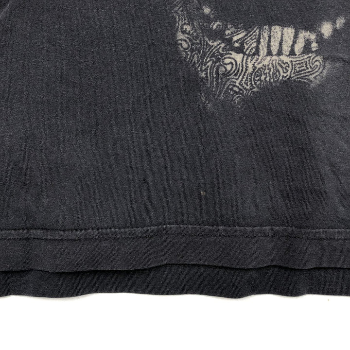 Harley-Davidson Skull Pattern All-Over Print Skull Wing Motorcycle Bike T-Shirt, Men's Size XL (approx.) cotton black type Vintage Second Hand