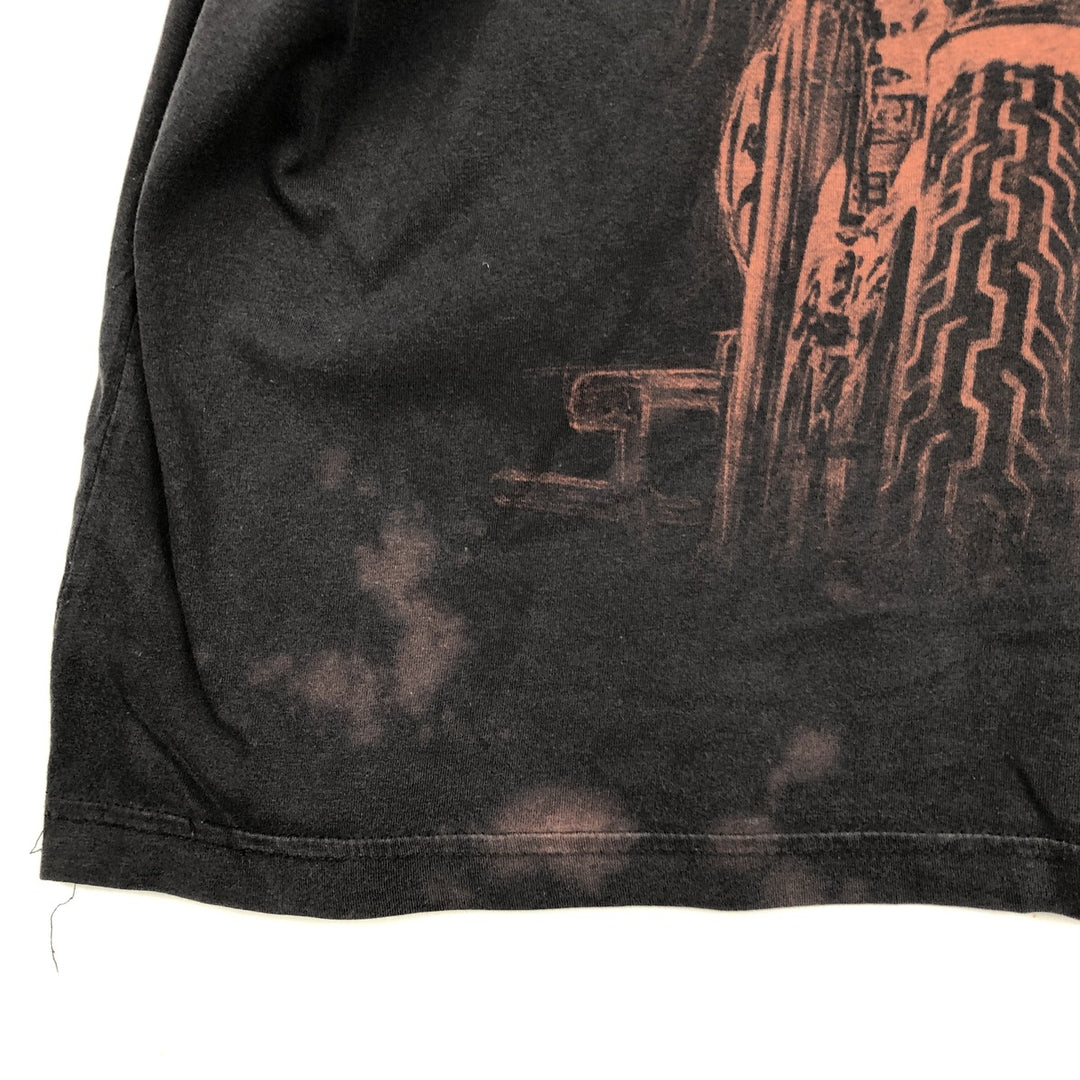 Harley-Davidson Skull Pattern All-Over Print Skull Wing Motorcycle Bike T-Shirt, Men's Size XL (approx.) cotton black type Vintage Second Hand
