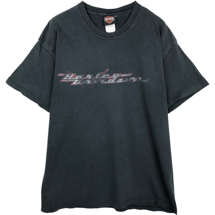 Harley-Davidson Motorcycle Bike T-shirt Made in USA Men's XL cotton black type Vintage Second Hand