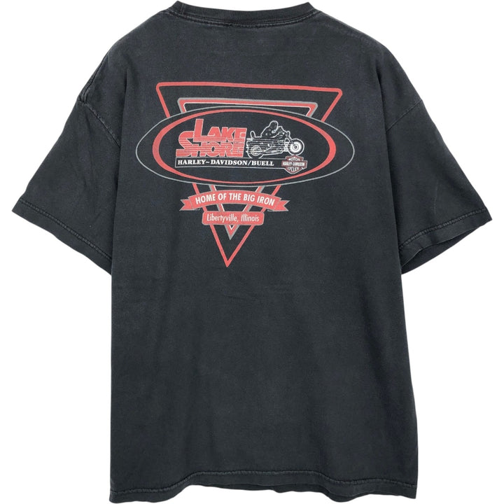 00'S Harley-Davidson Motorcycle Bike T-shirt Men's XL size cotton black type Vintage Second Hand
