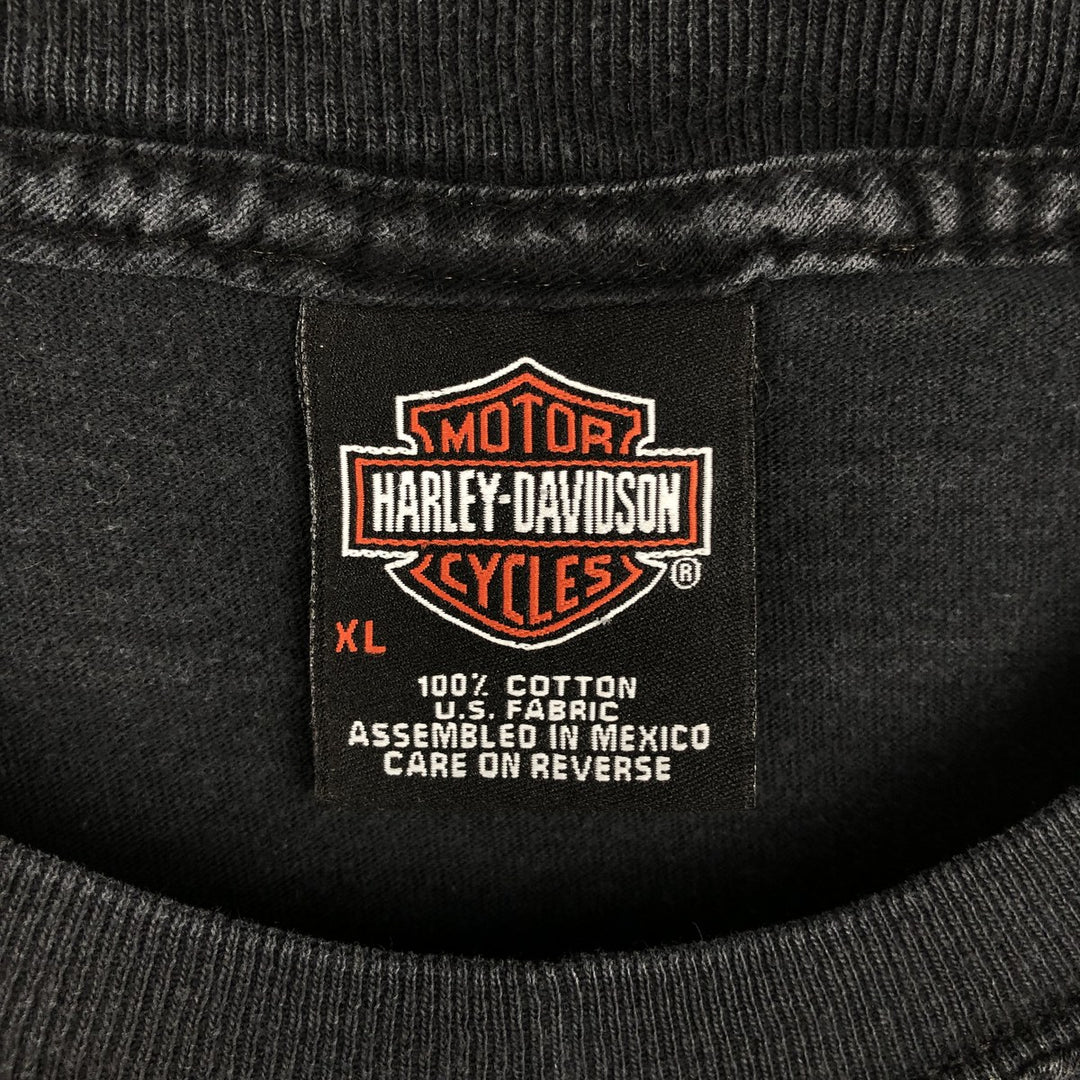 00'S Harley-Davidson Motorcycle Bike T-shirt Men's XL size cotton black type Vintage Second Hand