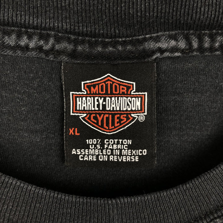 00'S Harley-Davidson Motorcycle Bike T-shirt Men's XL size cotton black type Vintage Second Hand
