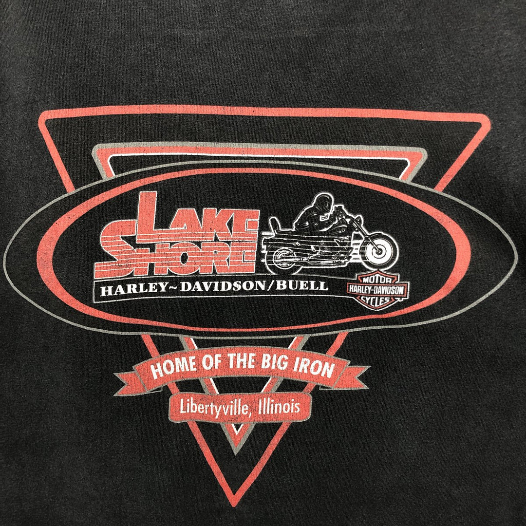 00'S Harley-Davidson Motorcycle Bike T-shirt Men's XL size cotton black type Vintage Second Hand