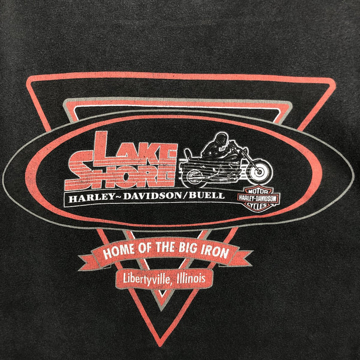 00'S Harley-Davidson Motorcycle Bike T-shirt Men's XL size cotton black type Vintage Second Hand