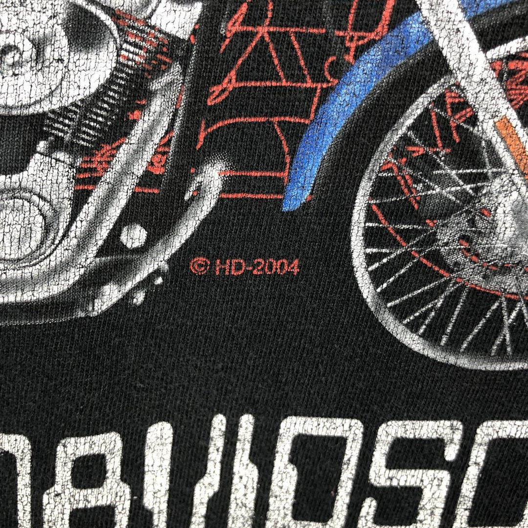 00'S Harley-Davidson Motorcycle Bike T-shirt Men's XL size cotton black type Vintage Second Hand