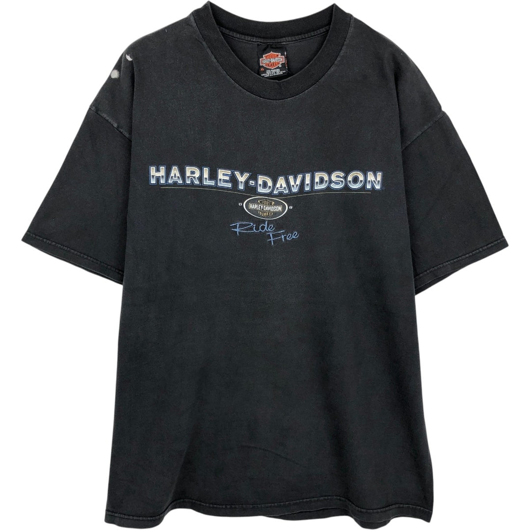 Harley-Davidson Motorcycle Bike T-shirt Made in USA Men's XL cotton black type Vintage Second Hand