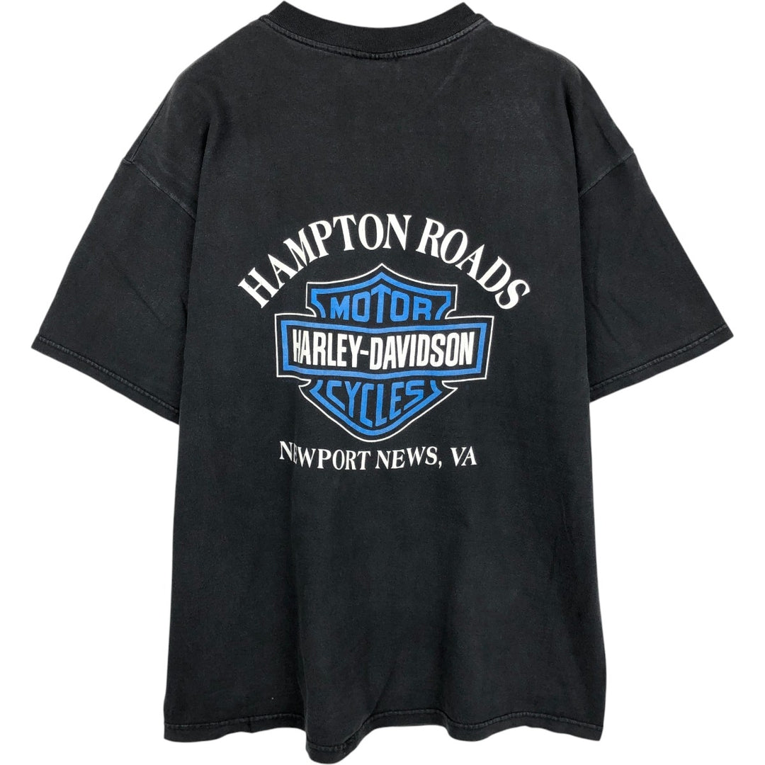 Harley-Davidson Motorcycle Bike T-shirt Made in USA Men's XL cotton black type Vintage Second Hand