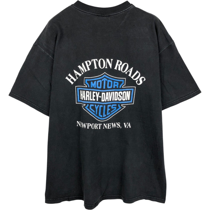 Harley-Davidson Motorcycle Bike T-shirt Made in USA Men's XL cotton black type Vintage Second Hand