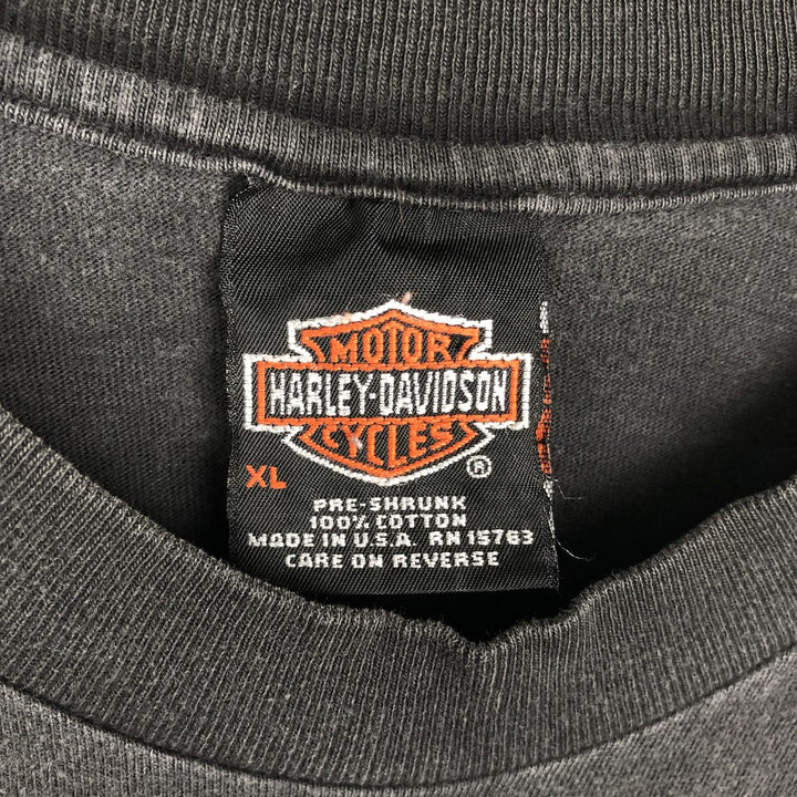 Harley-Davidson Motorcycle Bike T-shirt Made in USA Men's XL cotton black type Vintage Second Hand