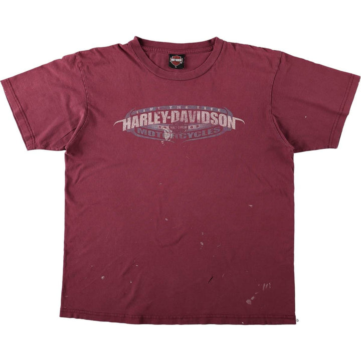 Harley-Davidson Motorcycle Bike T-shirt, Men's XL size cotton Red type red-purple Vintage Second Hand