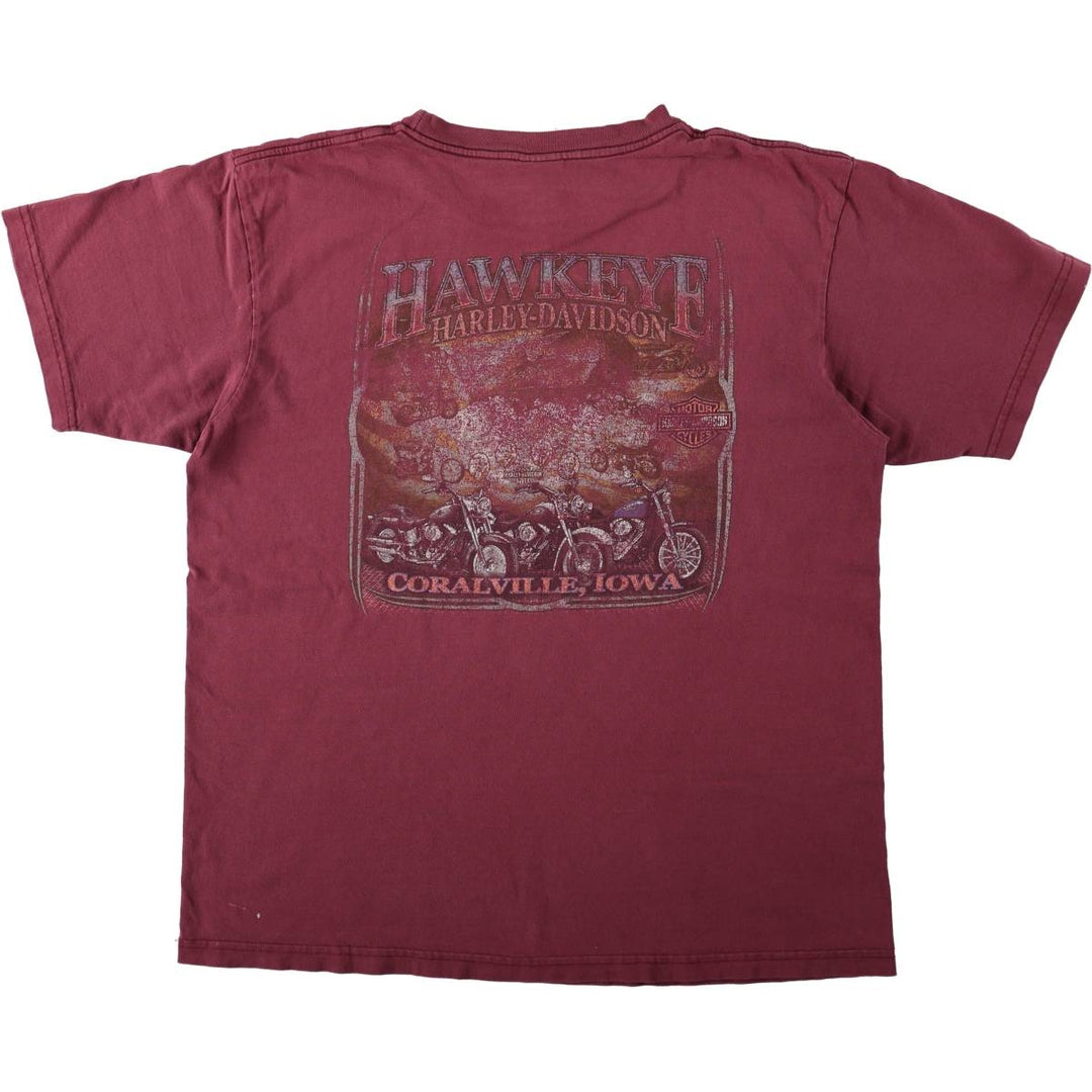 Harley-Davidson Motorcycle Bike T-shirt, Men's XL size cotton Red type red-purple Vintage Second Hand