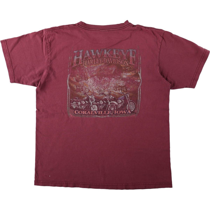 Harley-Davidson Motorcycle Bike T-shirt, Men's XL size cotton Red type red-purple Vintage Second Hand