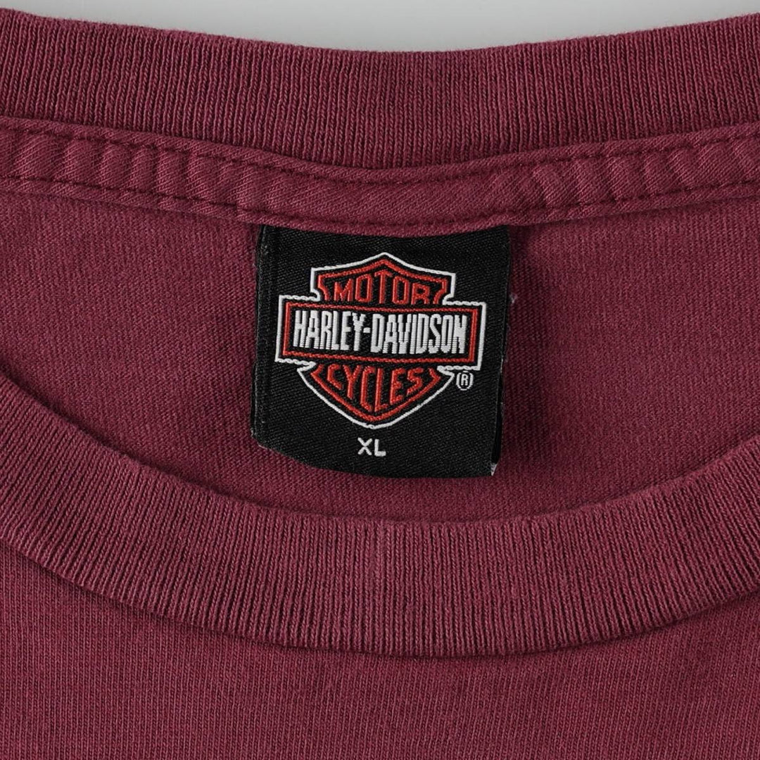 Harley-Davidson Motorcycle Bike T-shirt, Men's XL size cotton Red type red-purple Vintage Second Hand