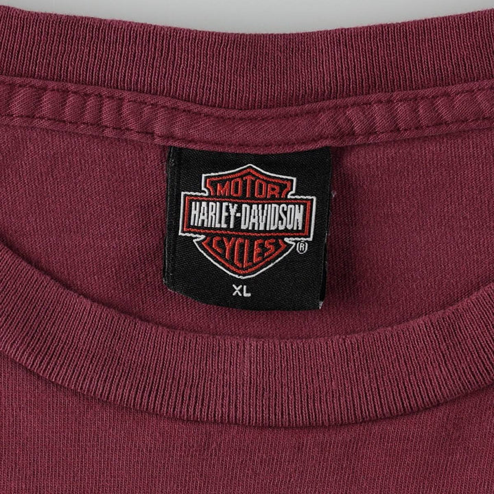 Harley-Davidson Motorcycle Bike T-shirt, Men's XL size cotton Red type red-purple Vintage Second Hand