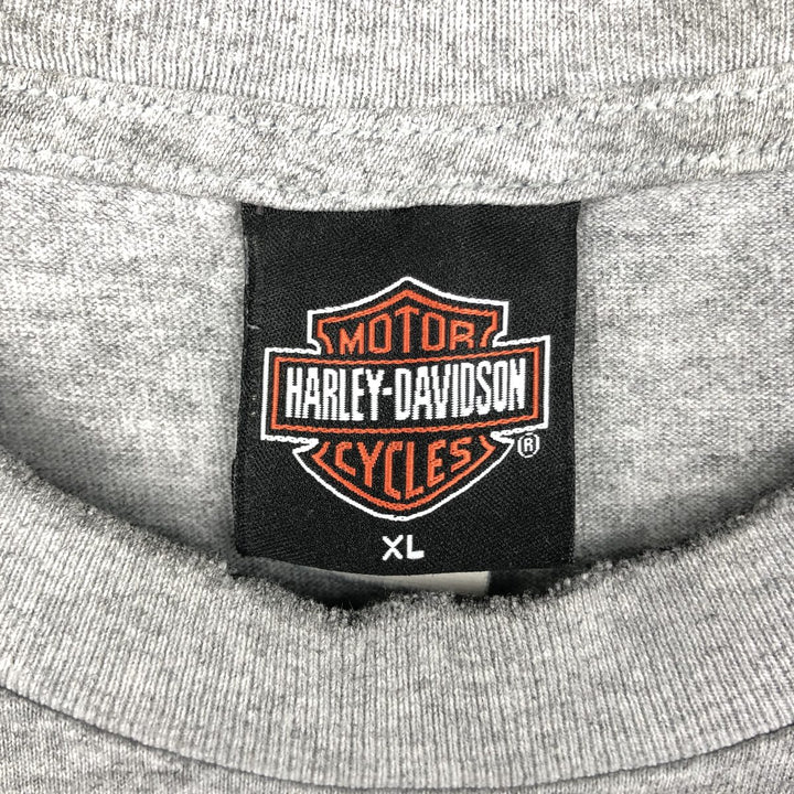 Harley-Davidson Snake Pattern Python Motorcycle T-Shirt, Made in USA, Men's XL (approx.) cotton gray type Vintage Second Hand