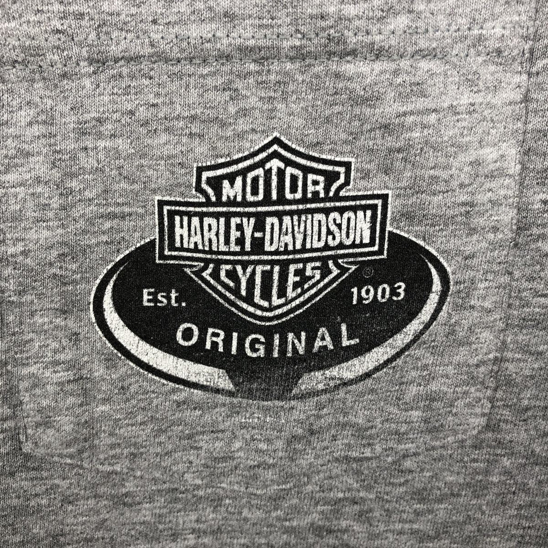 Harley-Davidson Snake Pattern Python Motorcycle T-Shirt, Made in USA, Men's XL (approx.) cotton gray type Vintage Second Hand