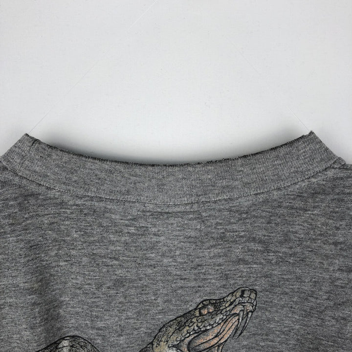 Harley-Davidson Snake Pattern Python Motorcycle T-Shirt, Made in USA, Men's XL (approx.) cotton gray type Vintage Second Hand