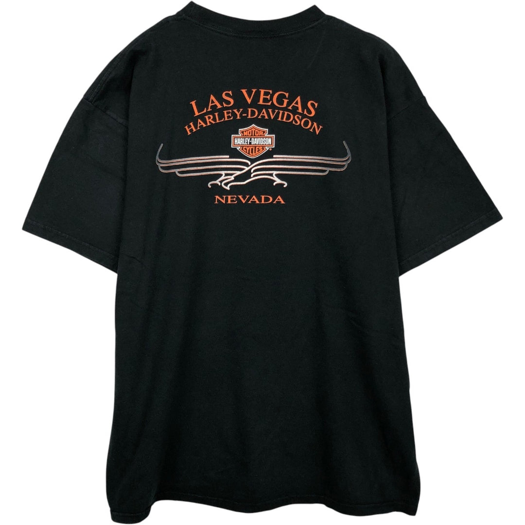 00'S Harley-Davidson Motorcycle Bike T-shirt Men's XL size cotton black type Vintage Second Hand