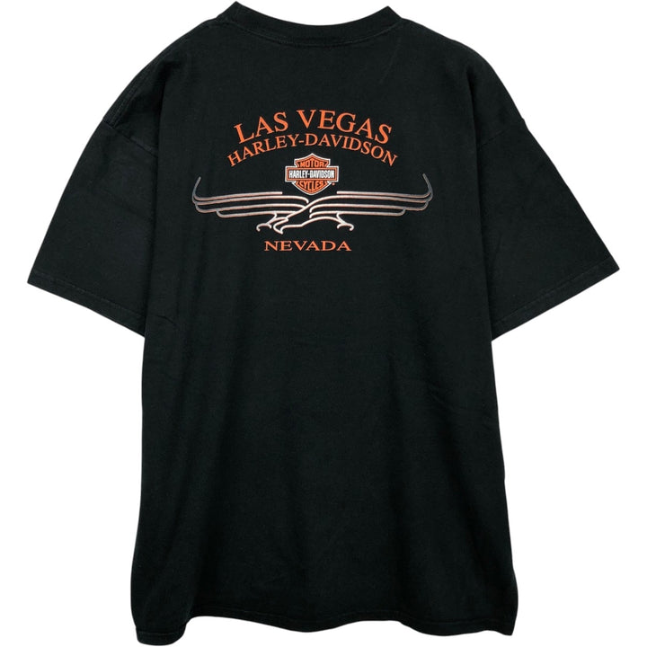 00'S Harley-Davidson Motorcycle Bike T-shirt Men's XL size cotton black type Vintage Second Hand