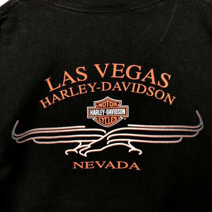 00'S Harley-Davidson Motorcycle Bike T-shirt Men's XL size cotton black type Vintage Second Hand